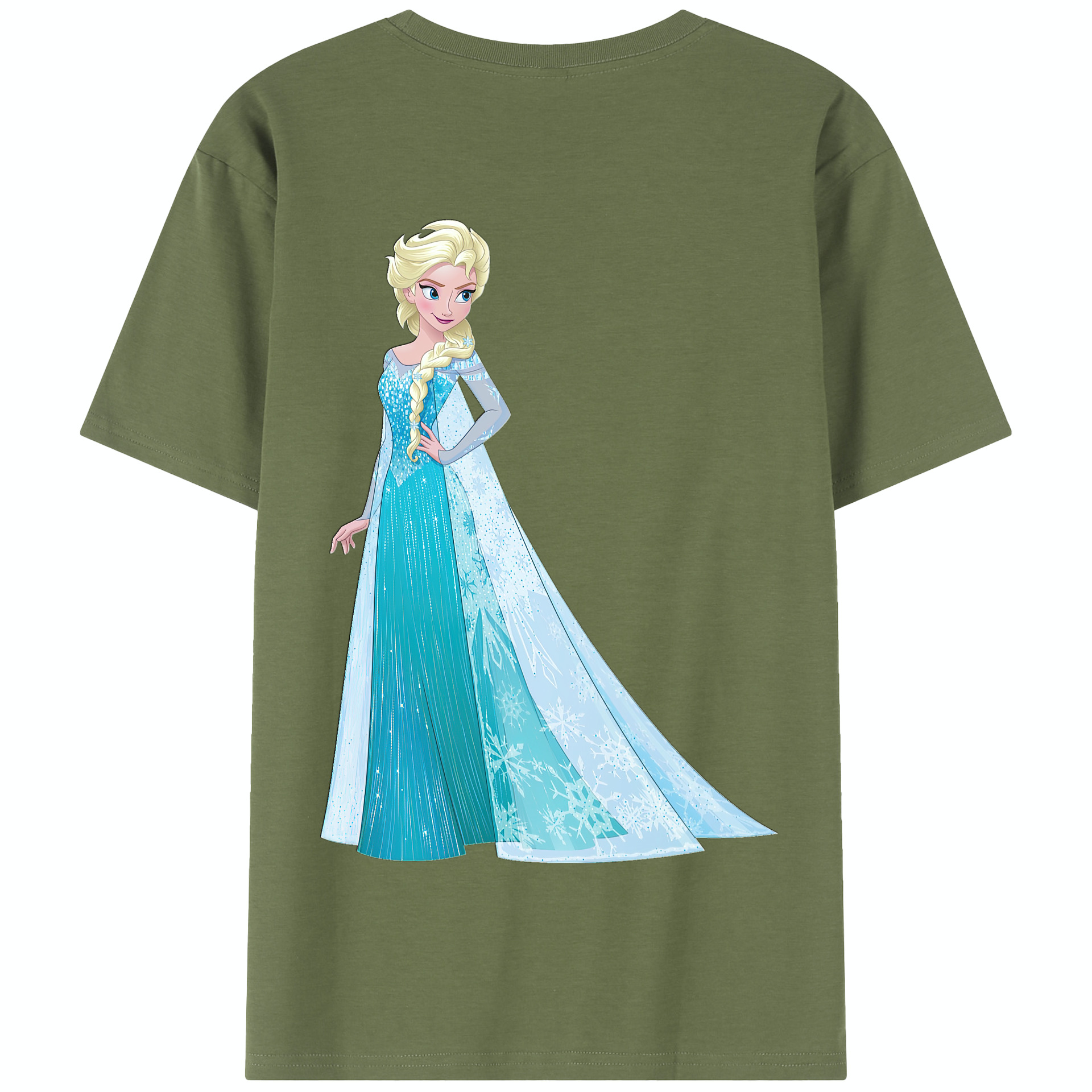 （画像用） アナと雪の女王 アンナ エルサ Frozen Anna Elsa 綿100％半袖Tシャツ（背面プリント）